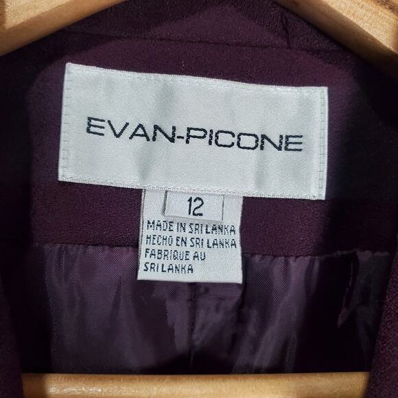 Evan Picone Vintage Blazer Womens Size 12 Wool Purple 90s Preppy Academia Career - Picture 7 of 8
